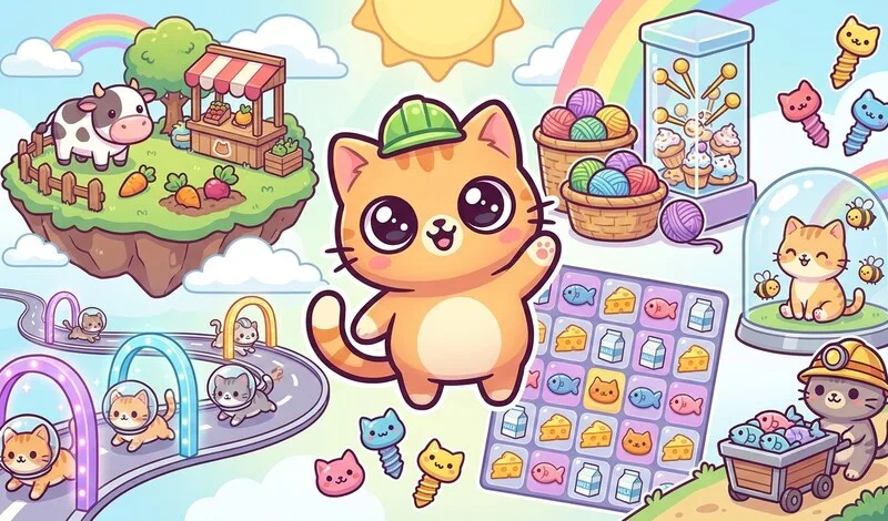 Котики Котограда: ферма, головоломки, гонки и шахта
